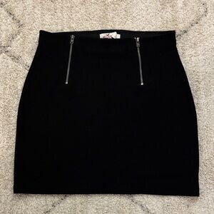 Hollister Black Mini Skirt with Zipper Details